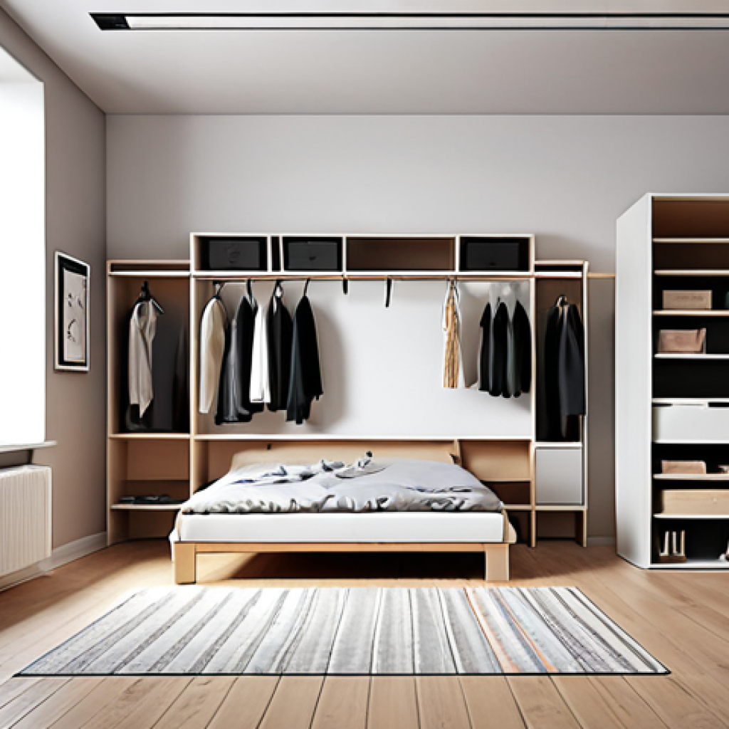 ** A tidy, organized room with everything in its place. Focus on simplicity and cleanliness, reflecting the concept of a "Minimal Life."

**
