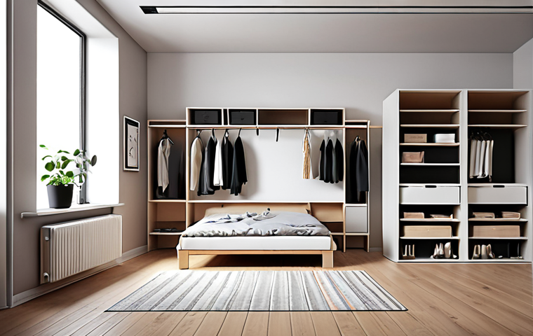 ** A tidy, organized room with everything in its place. Focus on simplicity and cleanliness, reflecting the concept of a "Minimal Life."
**