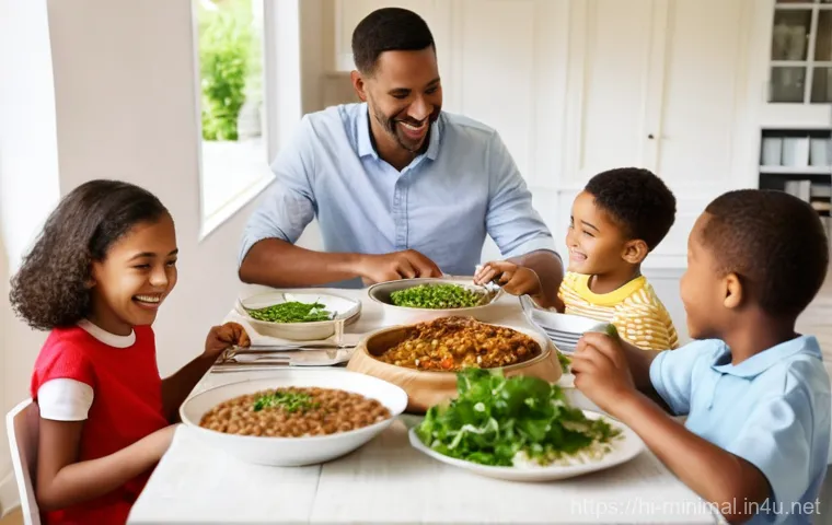 미니멀라이프 음식 준비 - **Prompt:** A cheerful woman in her late 30s, dressed in comfortable, modest clothing, stands in a b...